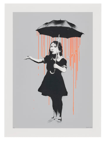Banksy "Nola" Dark Orange to Light Orange Rain AP
