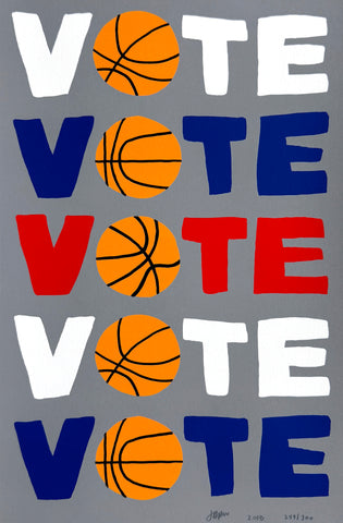 Jonas Wood "Vote" basketball Screenprint