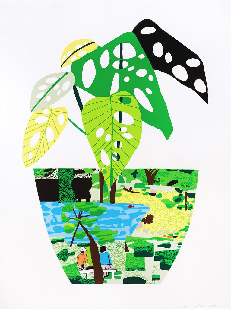 Jonas Wood "Landscape Pot with Plant"