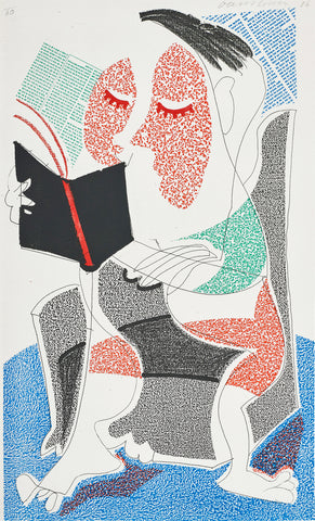 David Hockney "Man reading Stendhal”