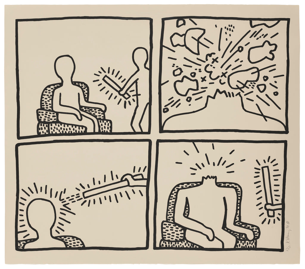 Keith Haring "Untitled" No. 14, The Blue print Drawings