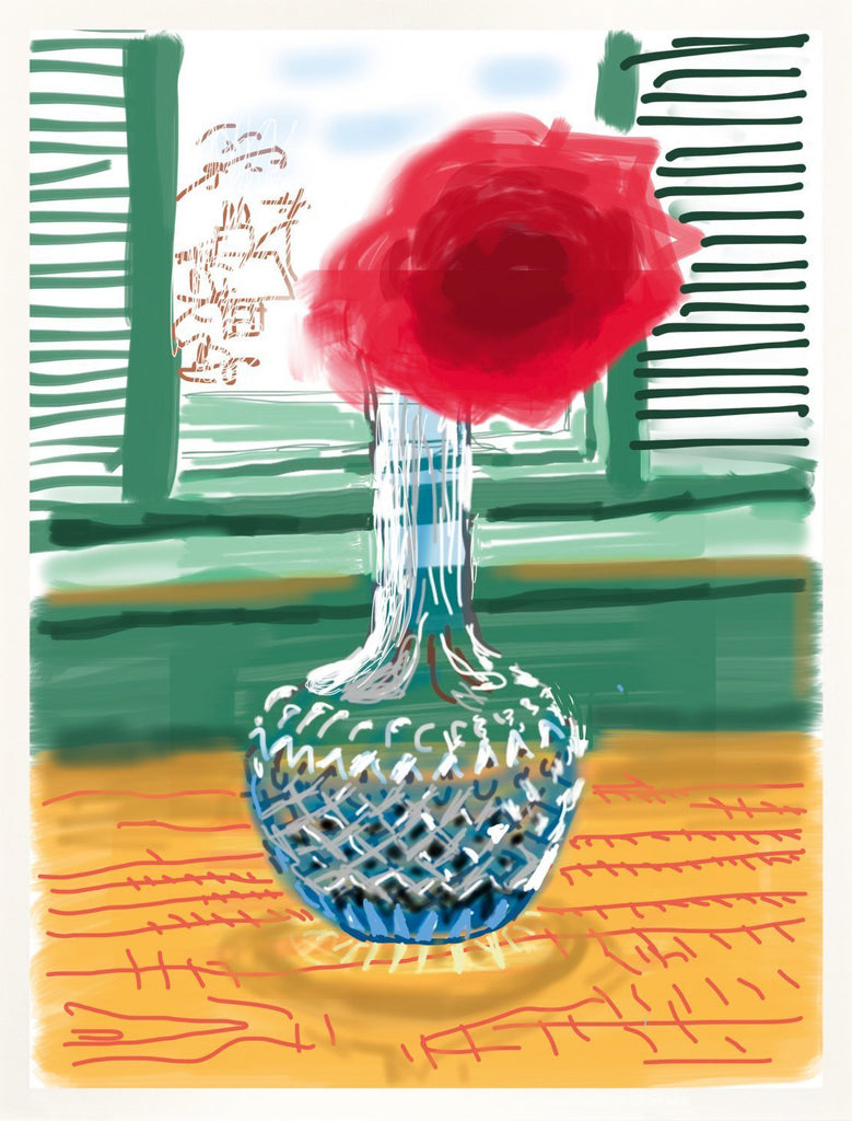 David Hockney "Untitled" Rose iPad Drawing. My window No. 281. 