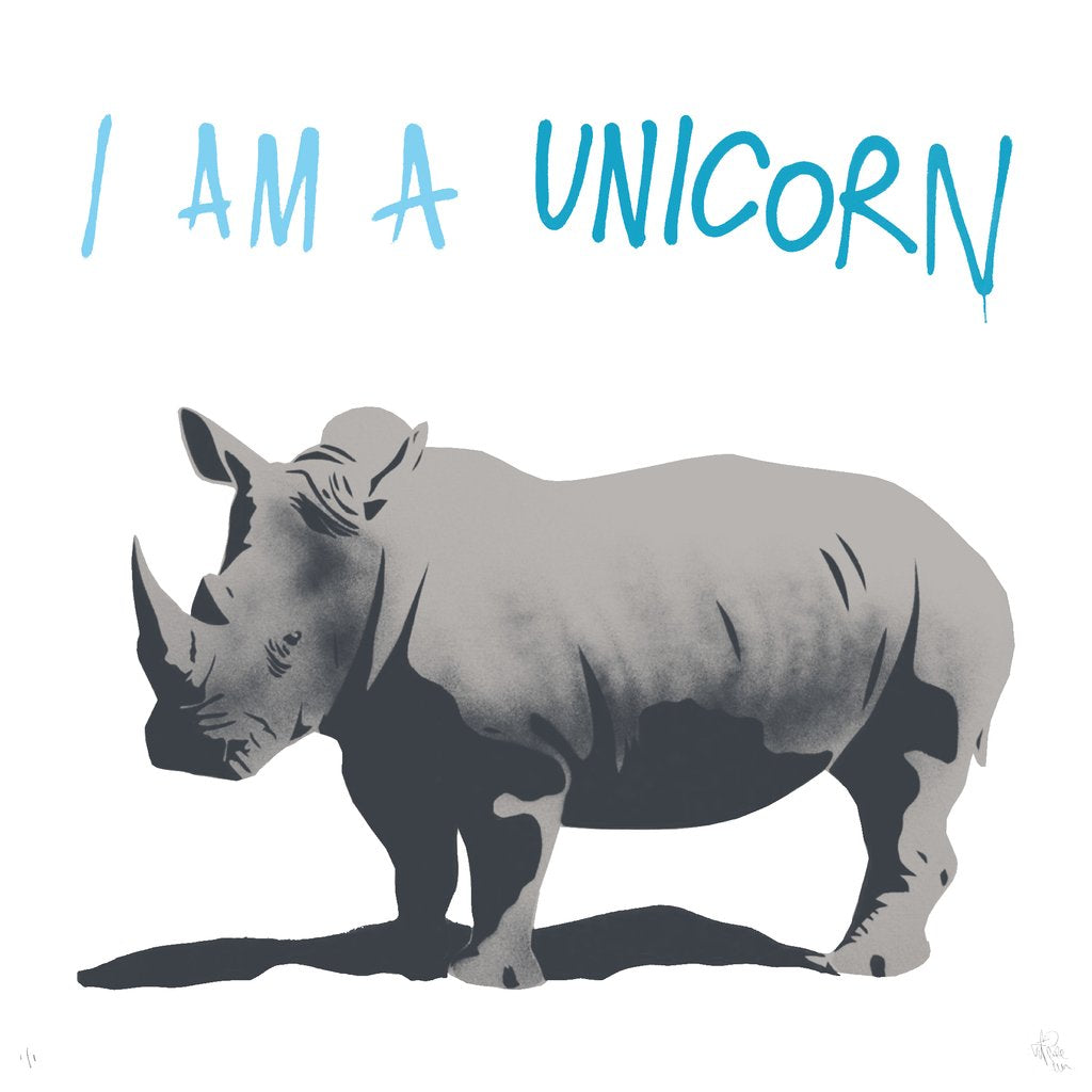 Pure Evil "I Am A Unicorn" Signed Rhino Print